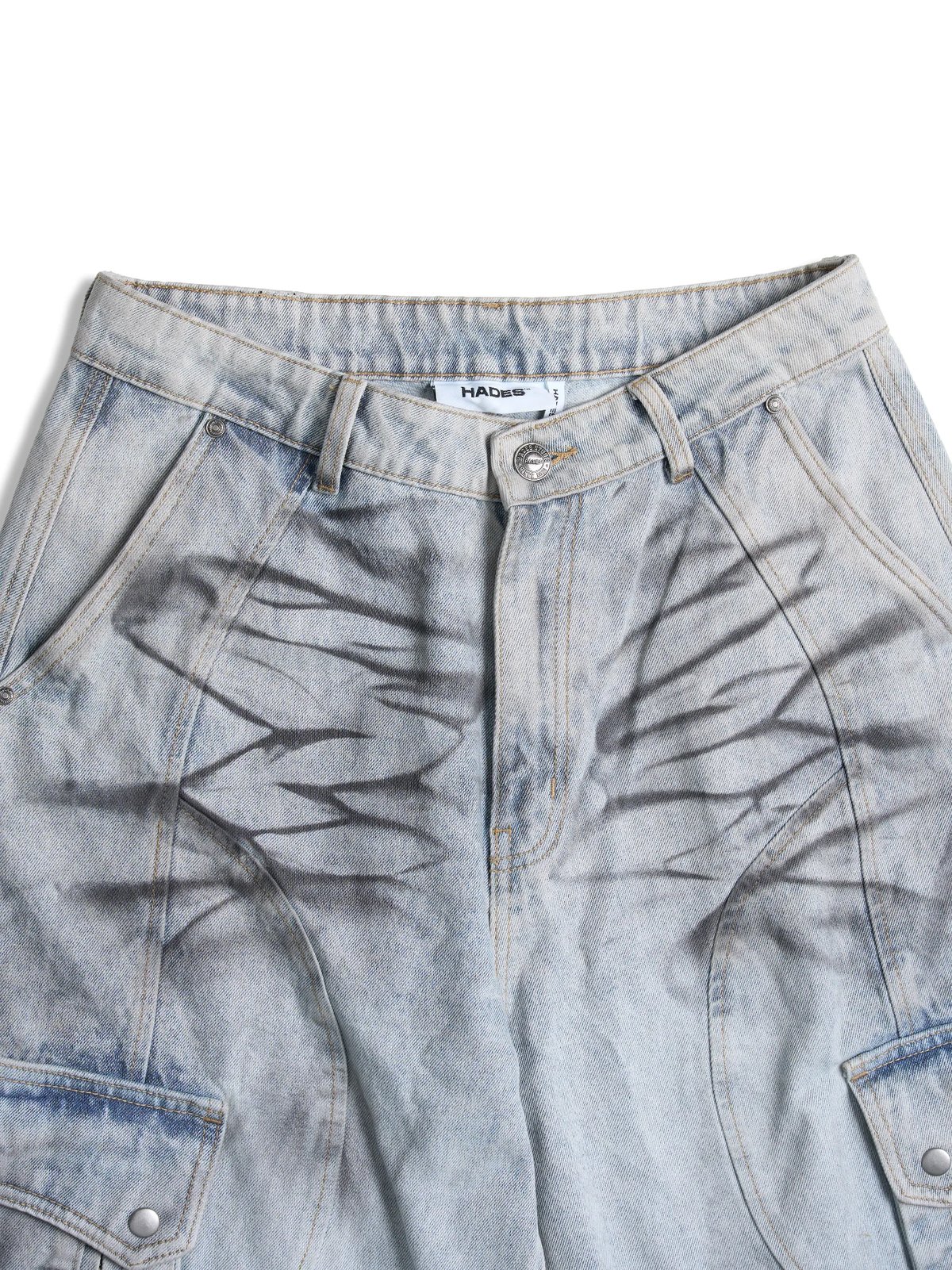 HADES Off Gray Wash 復古水洗工裝牛仔褲