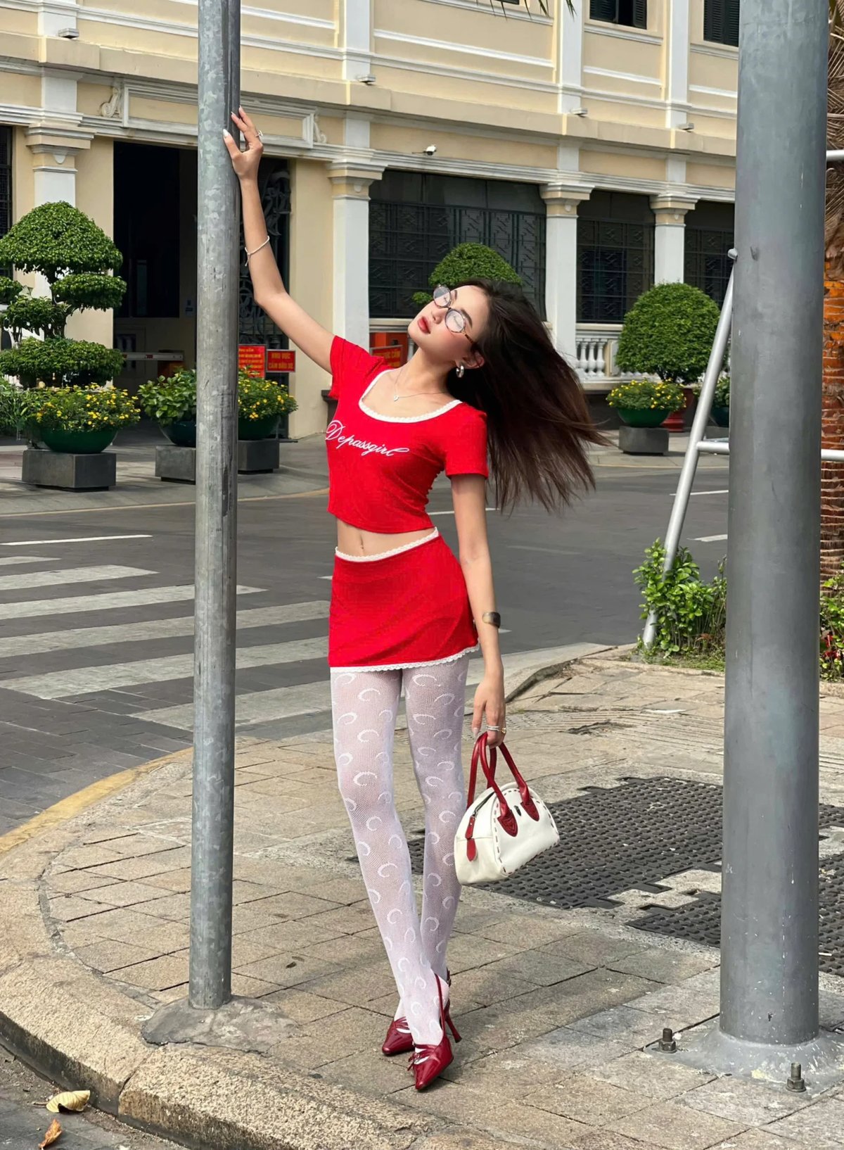 DEPASS Degirl Red Mini Skirt