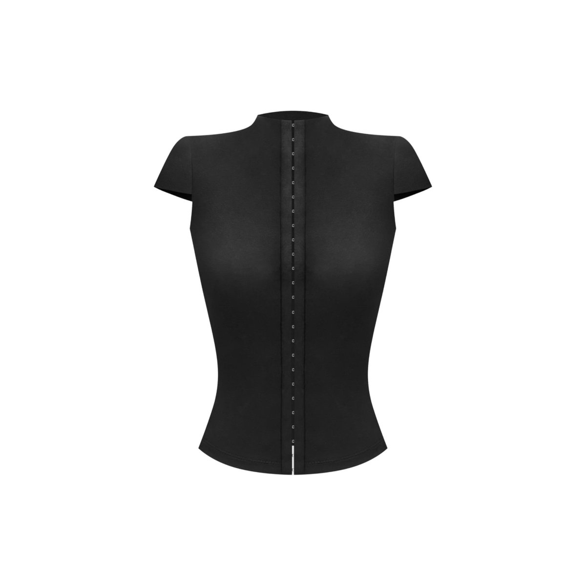 KILL SYSTEM LAMA Corset Style Mock Neck Cut-out Top