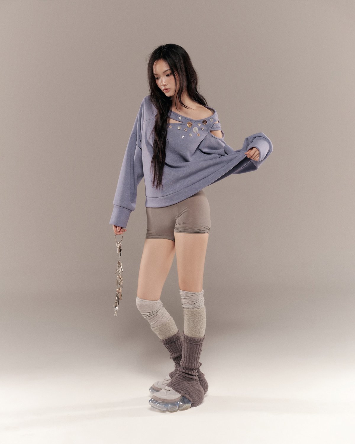 Bunnyhill CHARO Cut-out Sweater (Purple Blue)