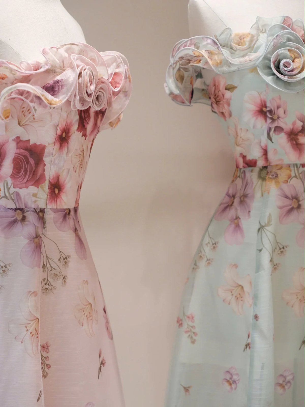 Tran Ali Floral Print Off-the-Shoulder Ruffle Maxi Dress