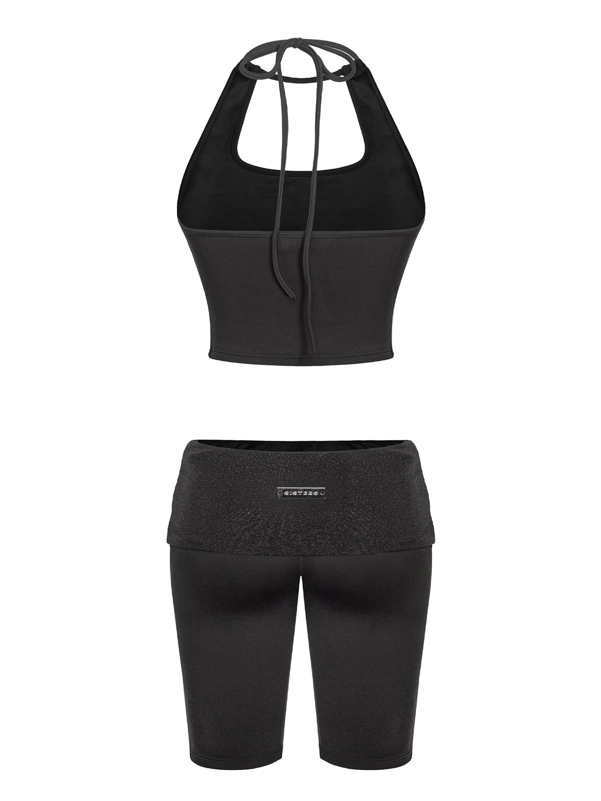 SISTERS Maisie Metallic Waistband Halter Top and Shorts Set