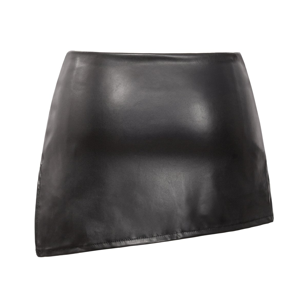 SISTERS Jasmine Faux Leather Asymmetric Slit Mini Skirt
