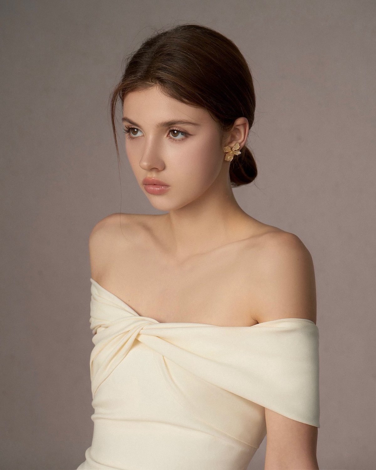 REDBEAN Leena Off-Shoulder Mini Dress - Light Yellow Vanilla