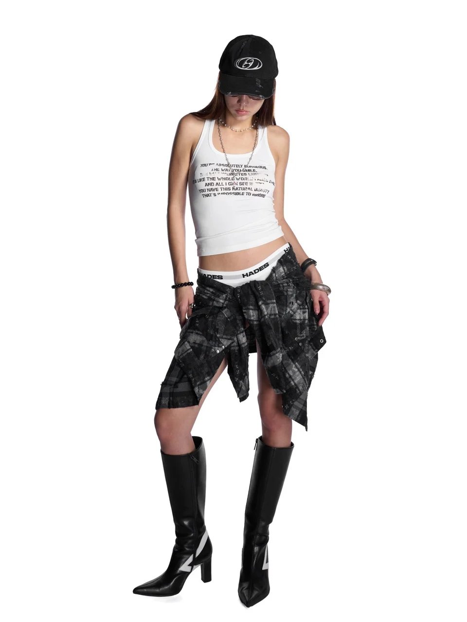HADES Whisper Racerback Typography Tank Top