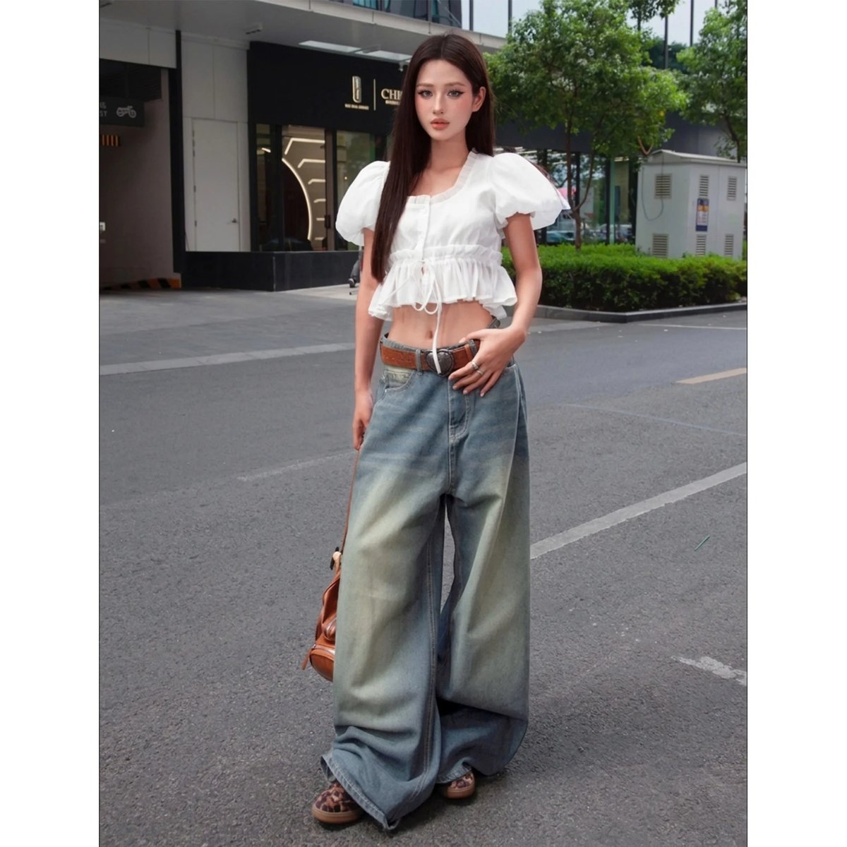 KILL SYSTEM Mountain Washed Wide Leg Jeans for Women