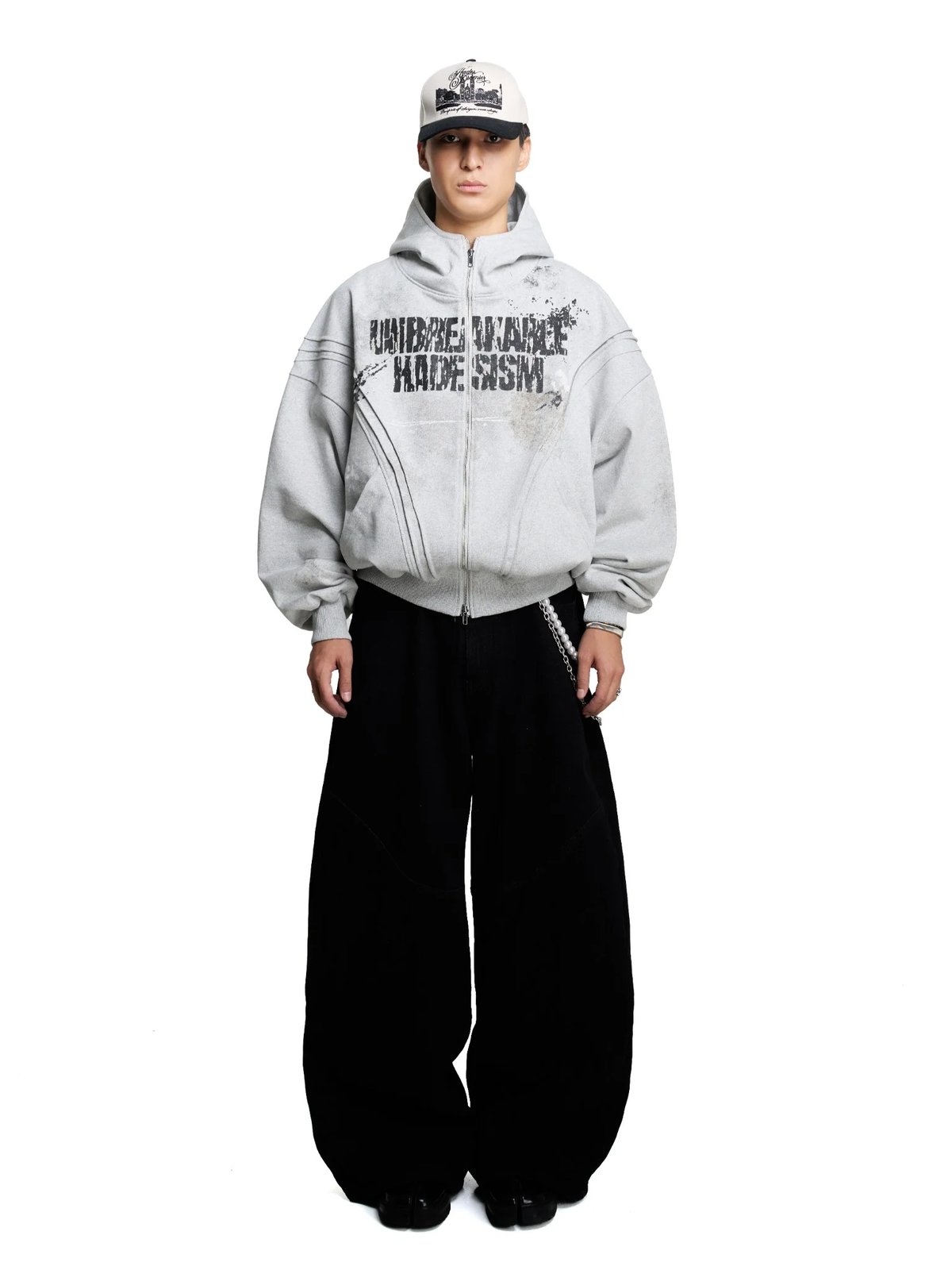 HADES Rock Solid Zip Hoodie - Grey