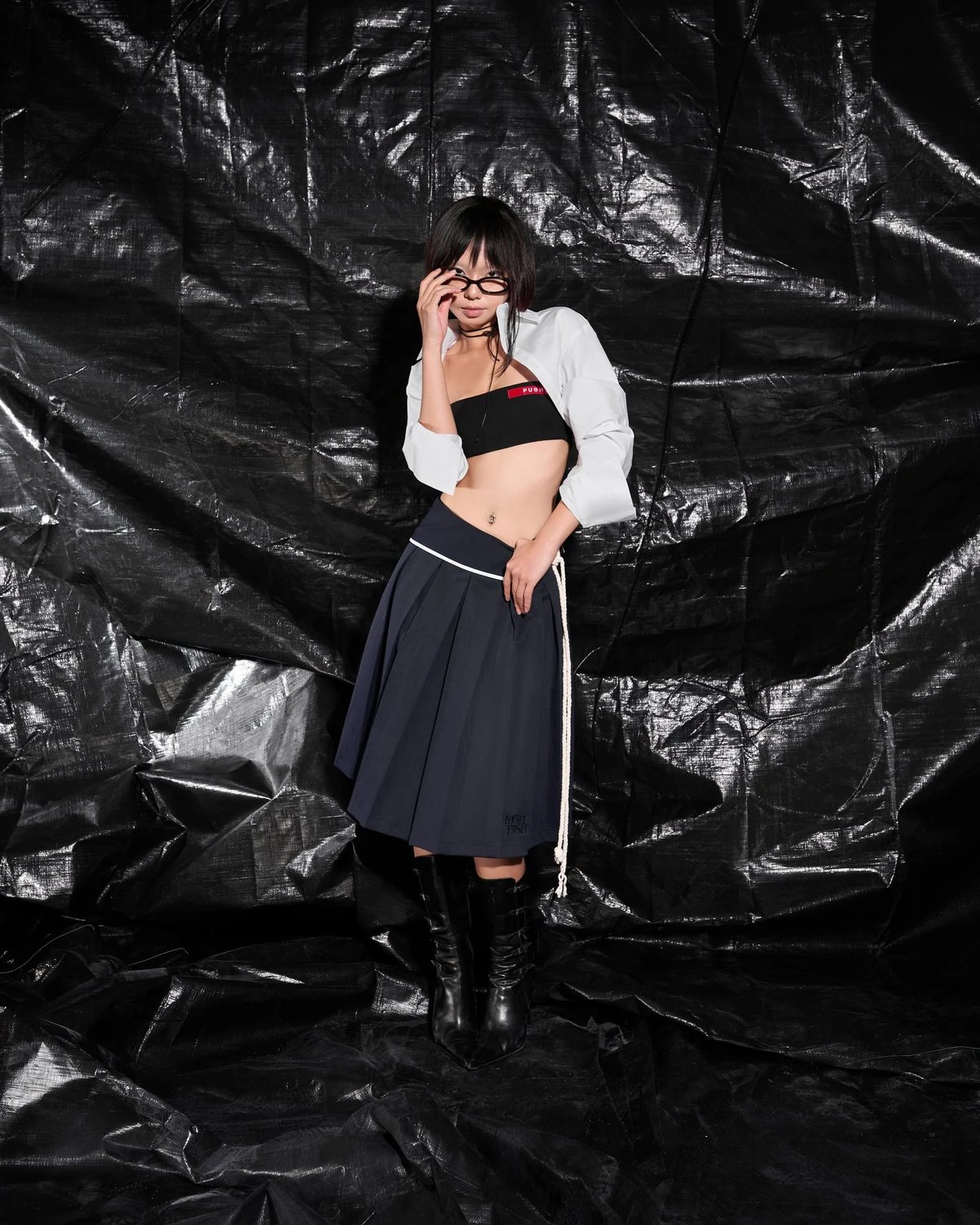 PUSH PUSH Puffball Crop Shirt