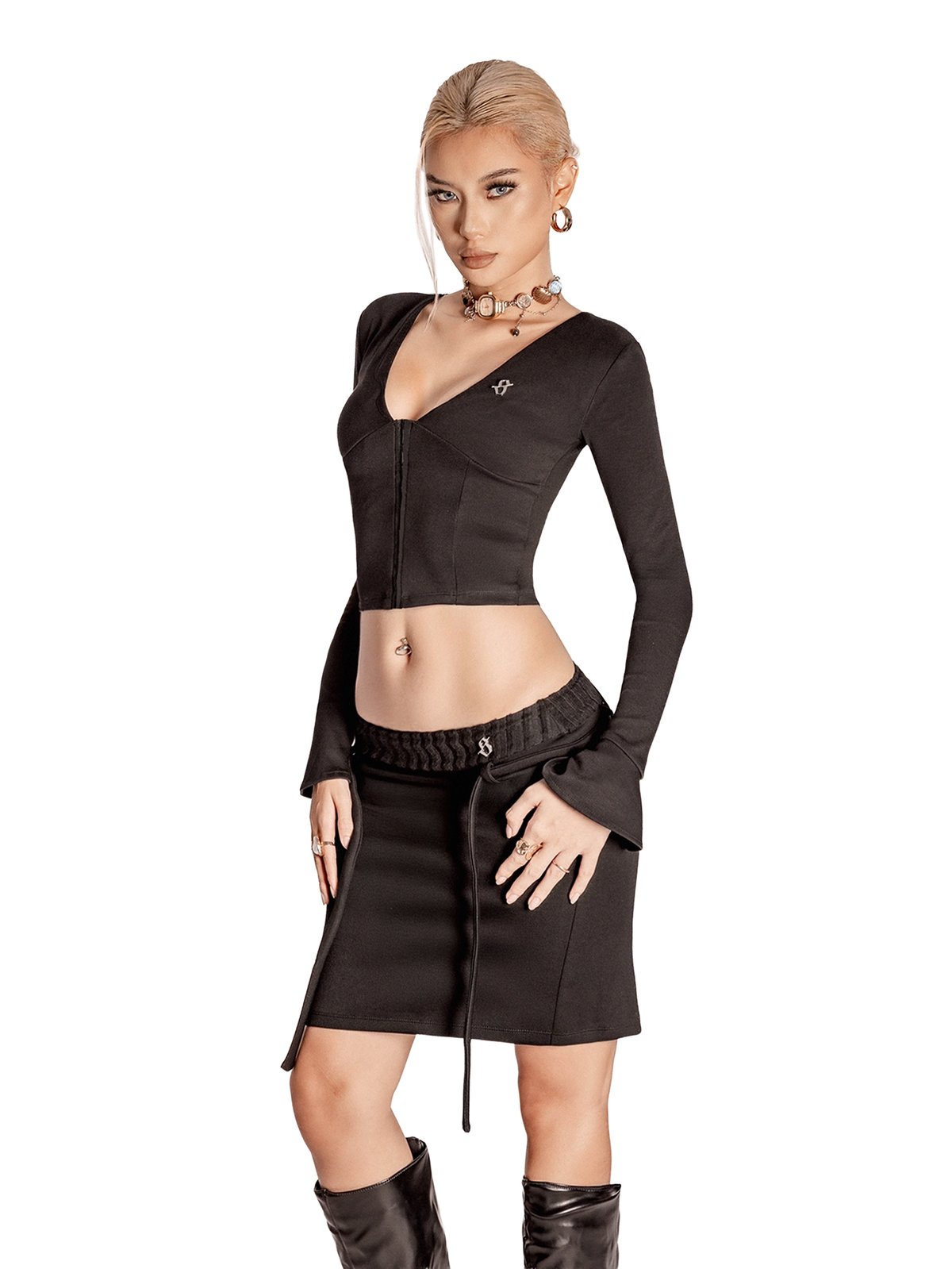 SISTERS Genevieve Bodycon Ribbed Knit Skirt