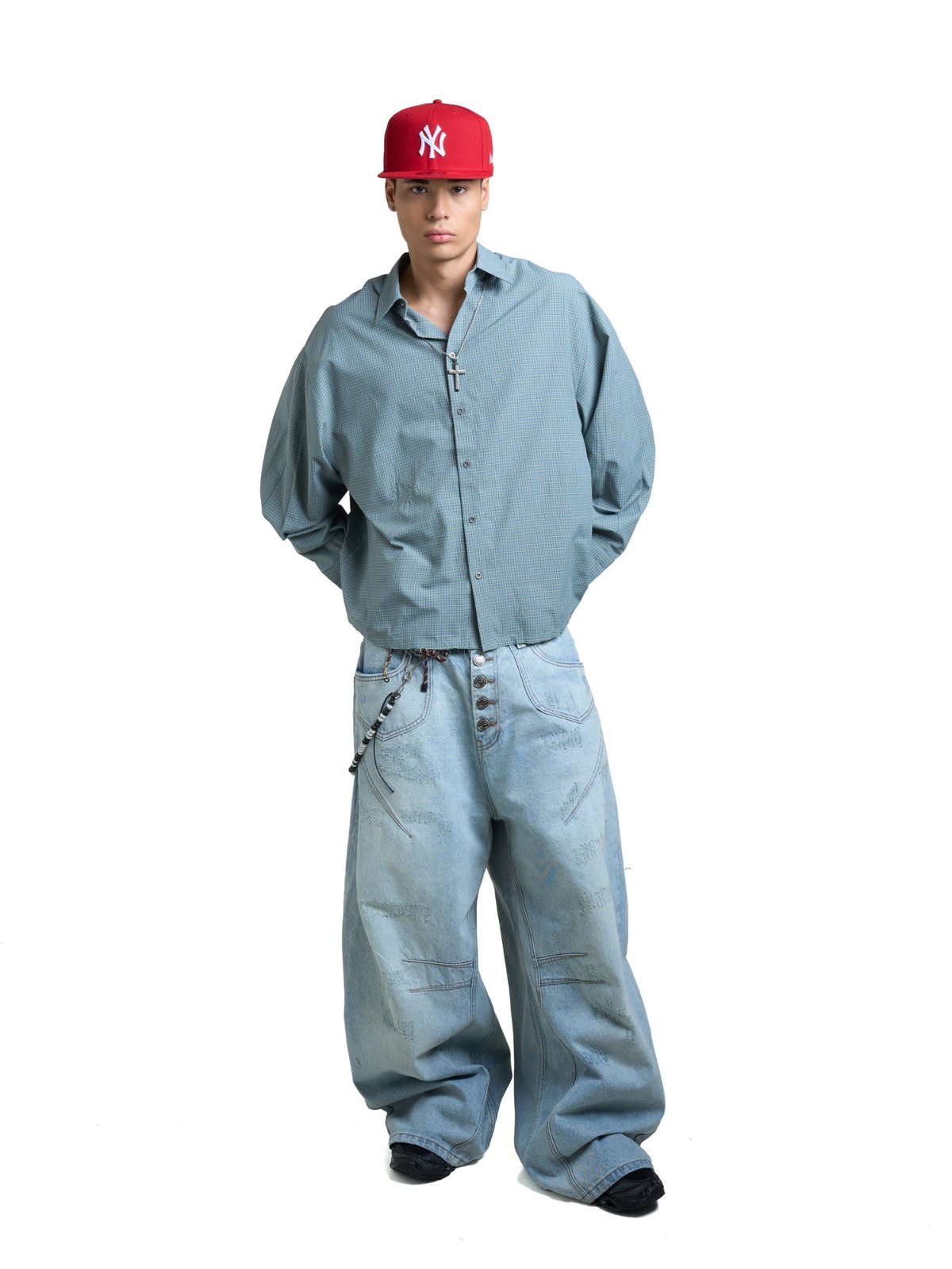HADES Threadline Striped Long Sleeve Shirt - Blue