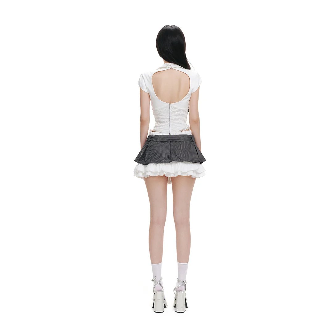 AIAI OFFICIAL Ella Top 襯衫領束腰設計甜美風上衣