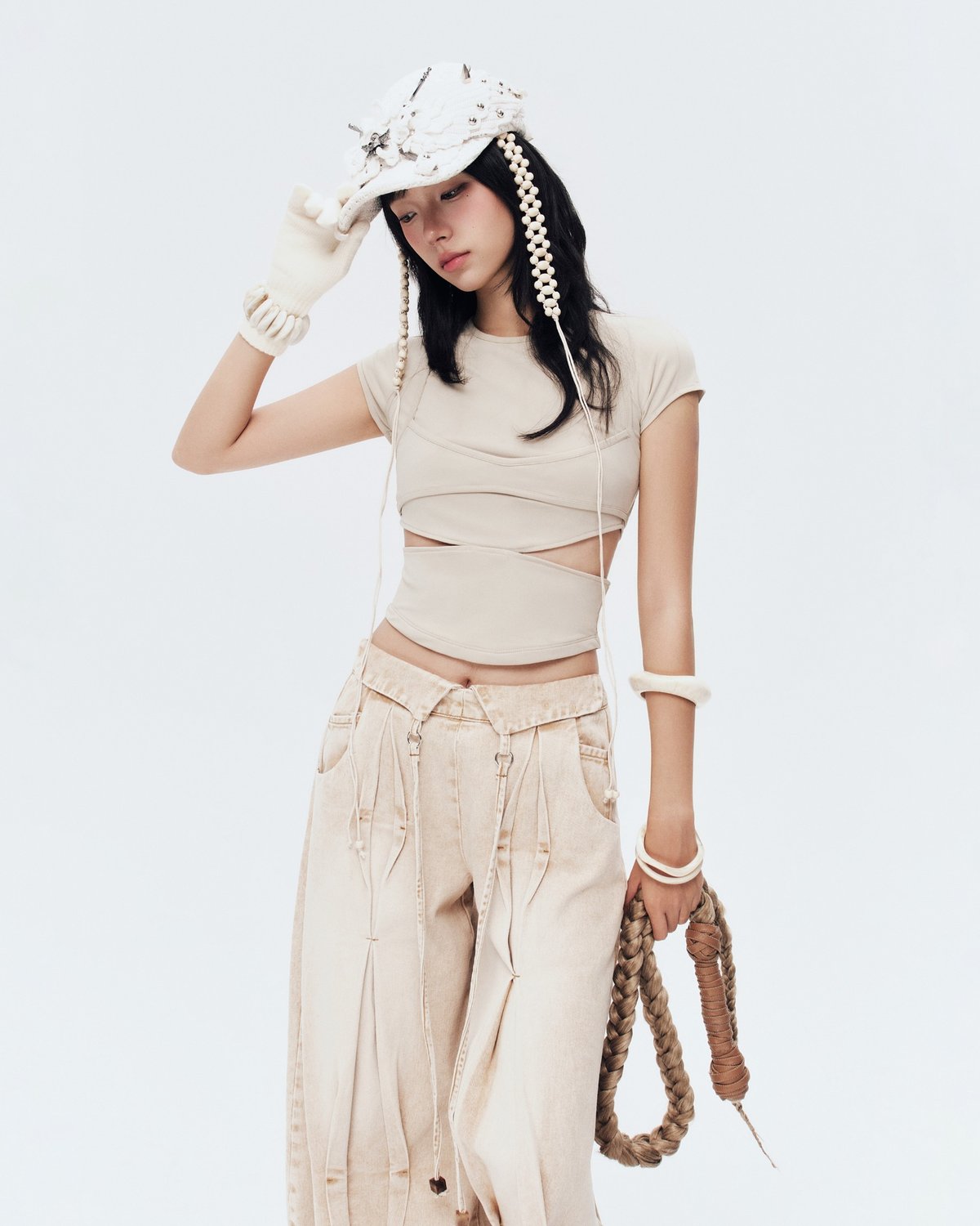 Bunnyhill SOLOMON PANTS VER Wide-Leg Jeans (Caramel Wash)