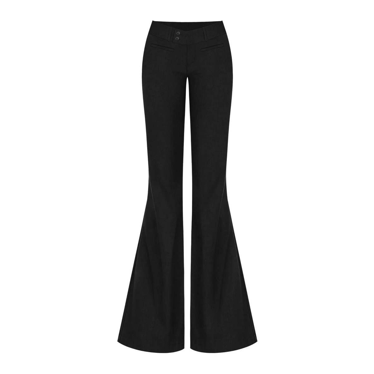 KILL SYSTEM MINA Flared Trousers with Asymmetric Button Detail