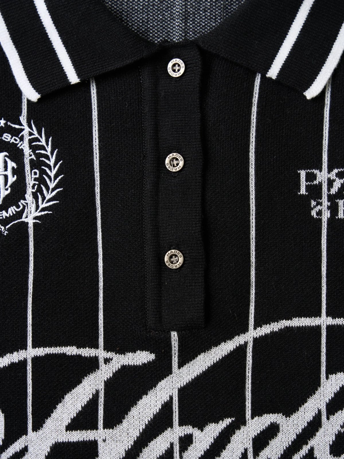 HADES Classic Polo Knit Sweater - Black