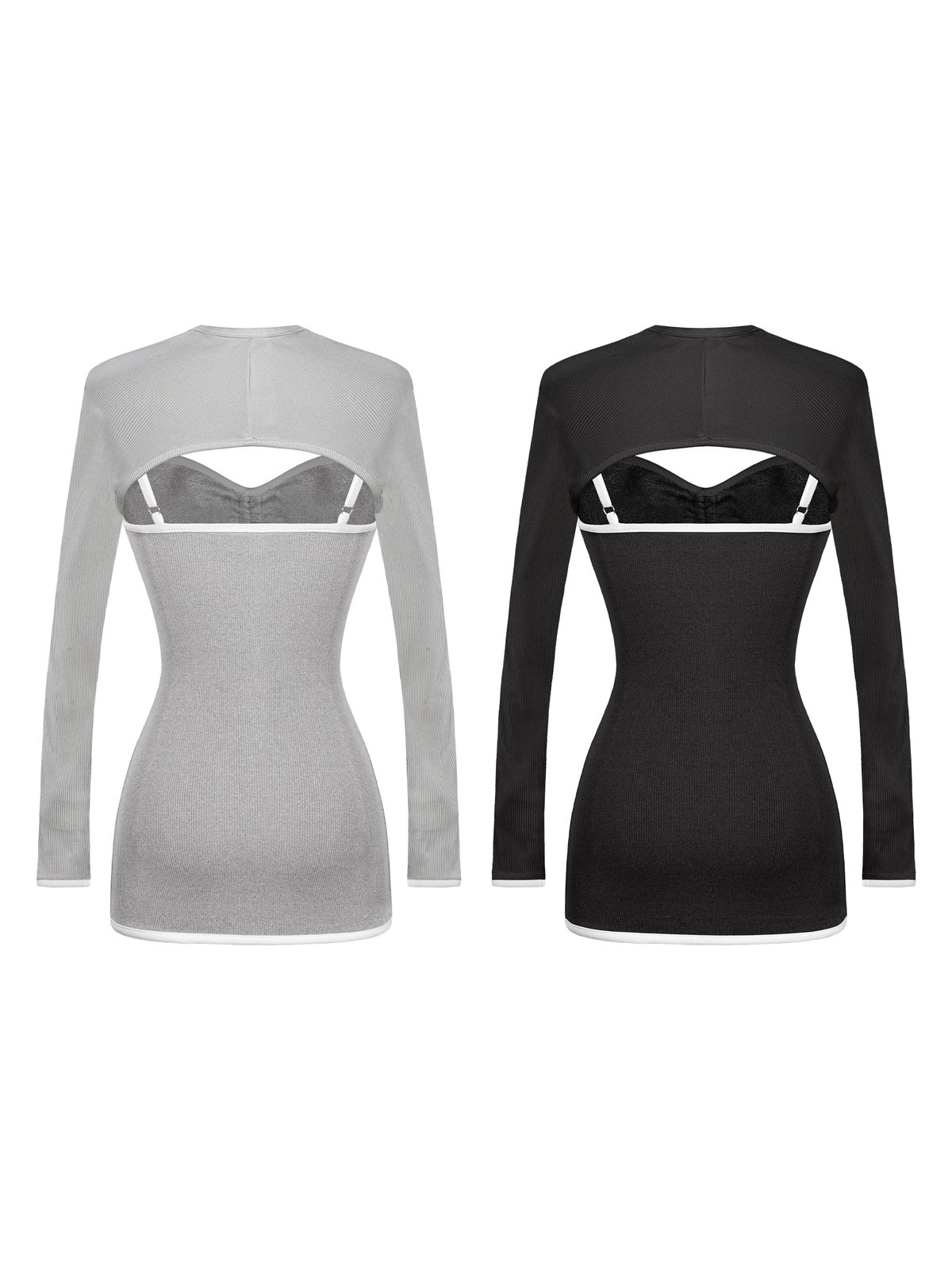 DKMV Eunji Two-Piece Set Camisole Dress with Long Sleeve Bolero Jacket