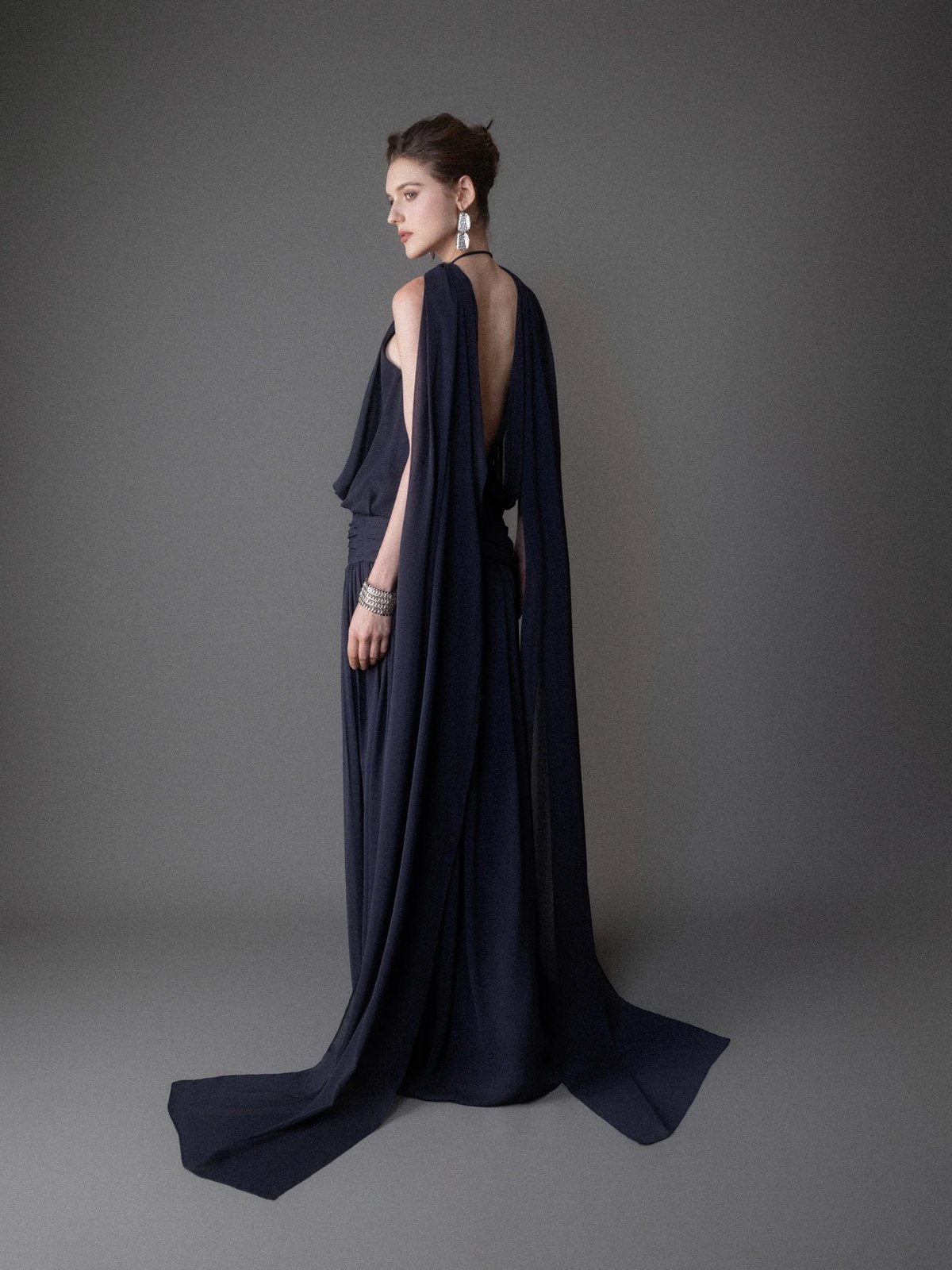 KISSERINE ELVA GOWN Chiffon Halter Maxi Dress
