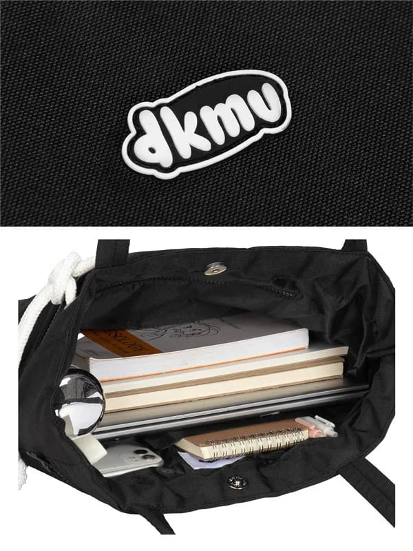 DKMV Drawstring Tote Bag with Fish Graphic