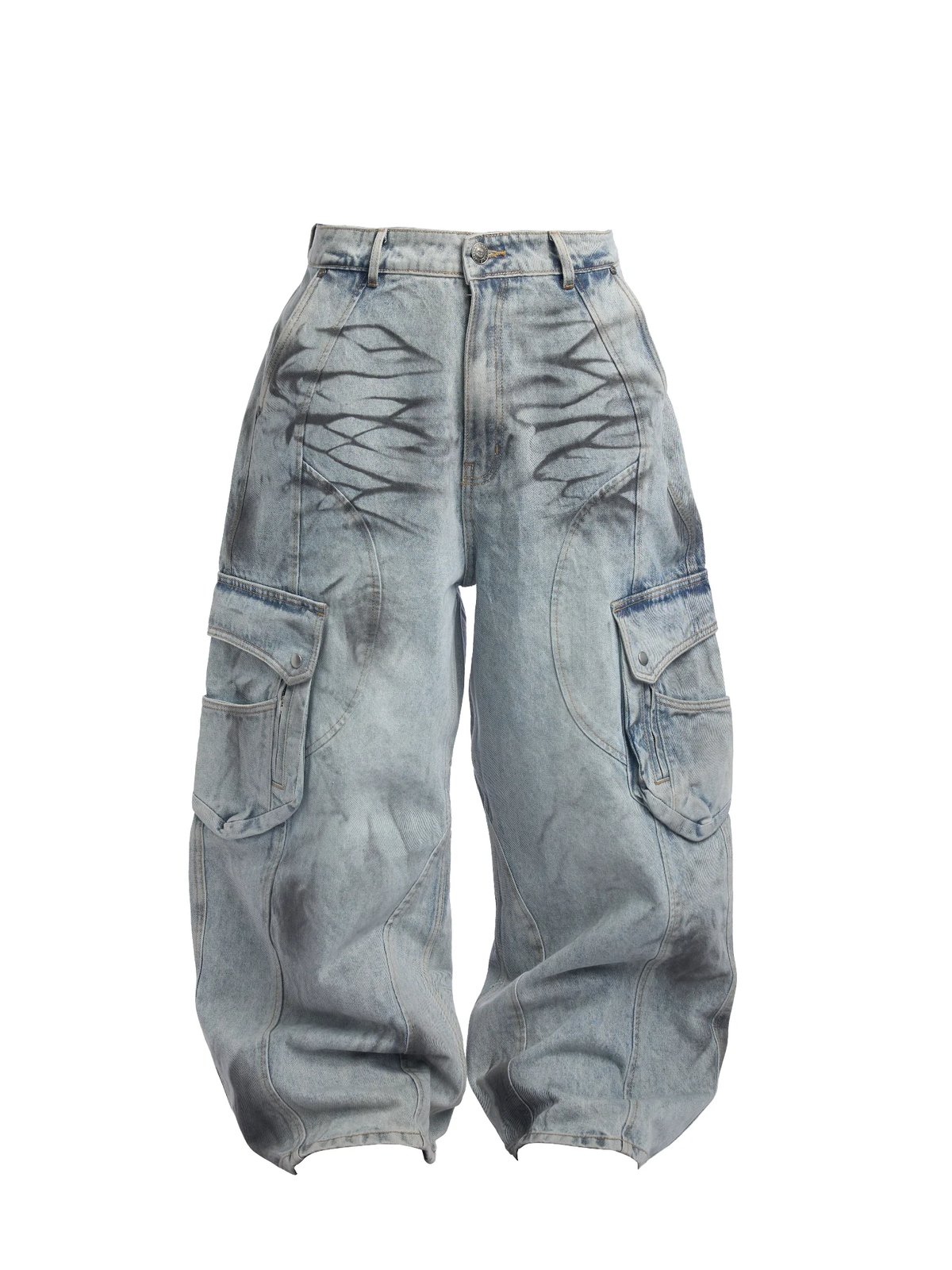 HADES Off Gray Wash 復古水洗工裝牛仔褲