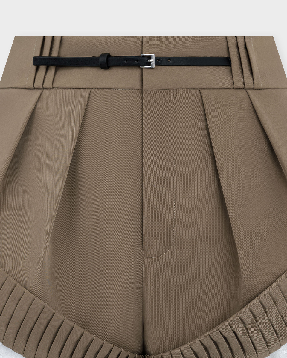 DEAR JOSÉ Summer Sundays Lace Trim Shorts - Brown