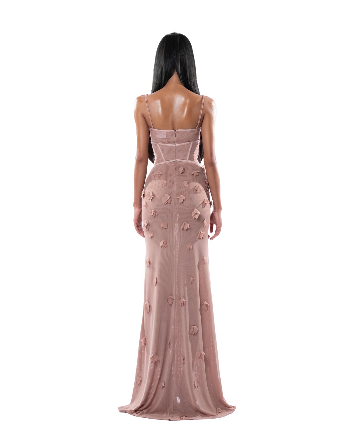 HUELLEYROSE Isla Corsetry Maxi Dress - Pink