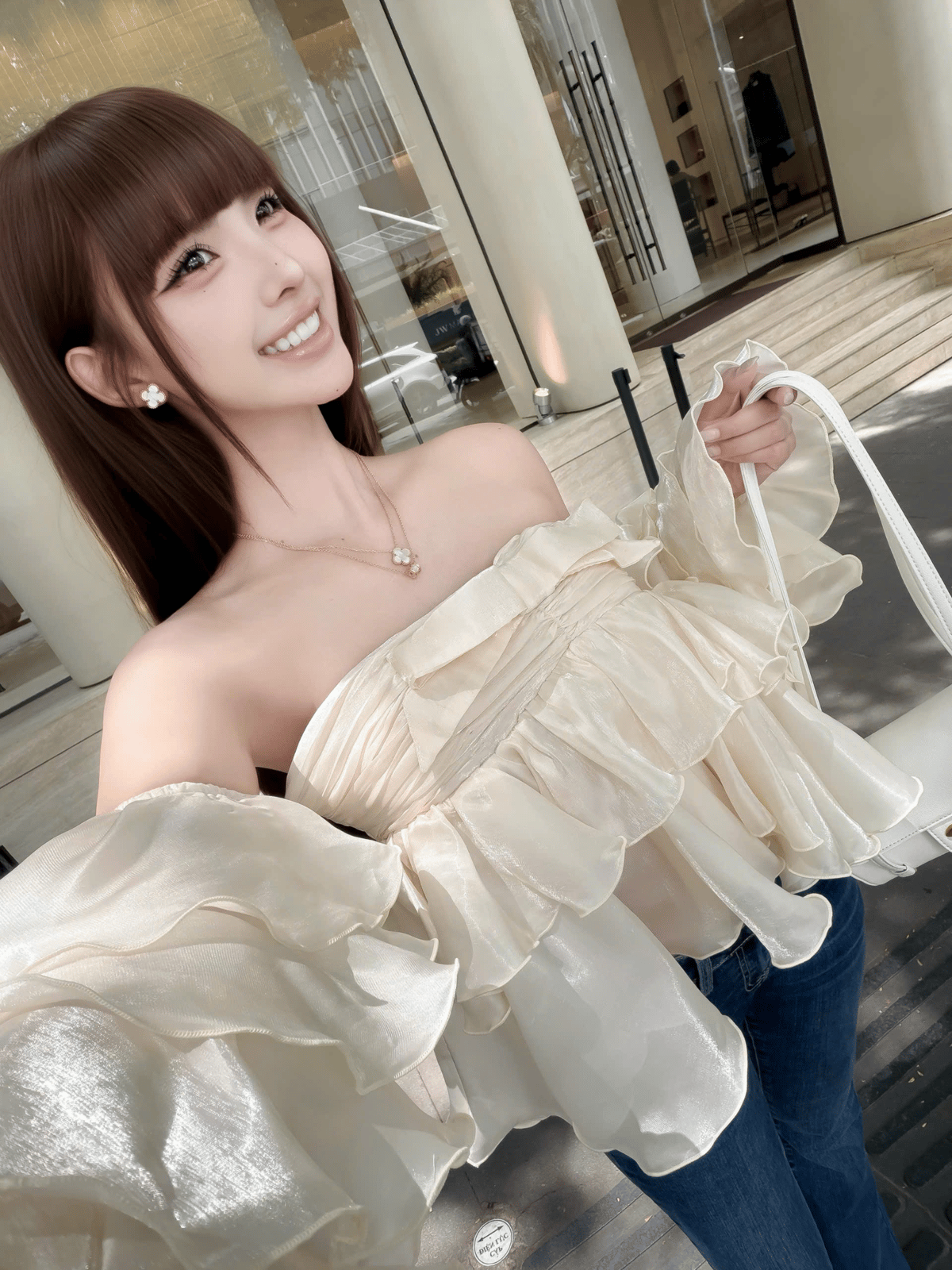 Tran Ali Off-the-Shoulder Ruffled Layered Top