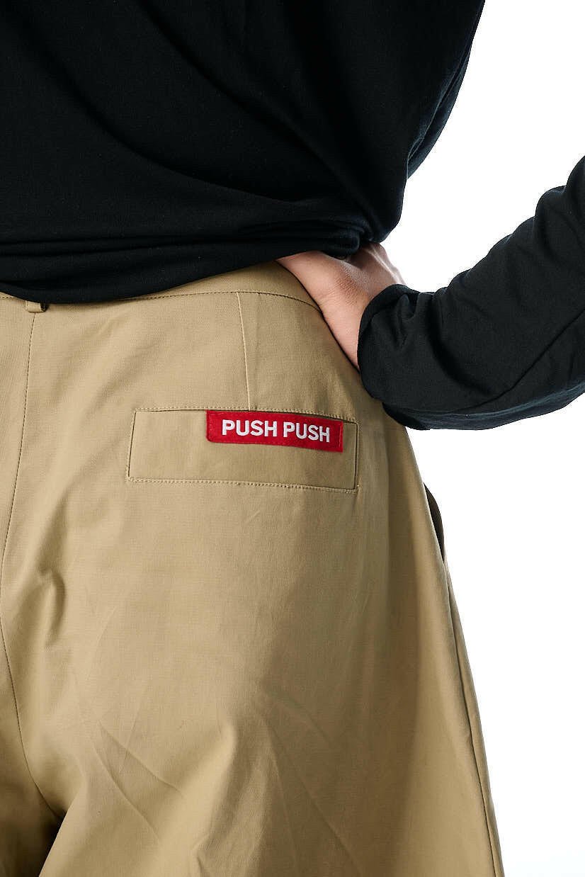 PUSH PUSH 寬腿卡其褲 低腰直筒長褲