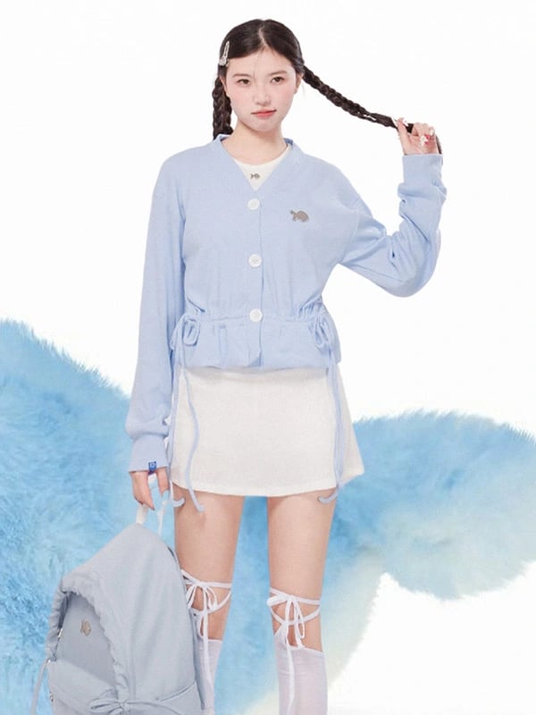 DKMV Chiara Cropped Cardigan with Bow Details