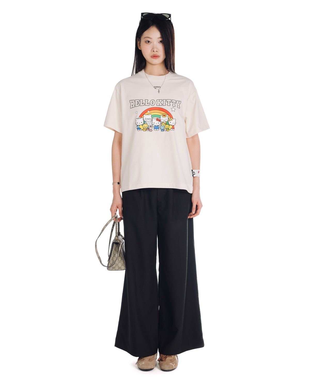 Levents® x Hello Kitty 彩虹圖案半寬鬆版 T-Shirt