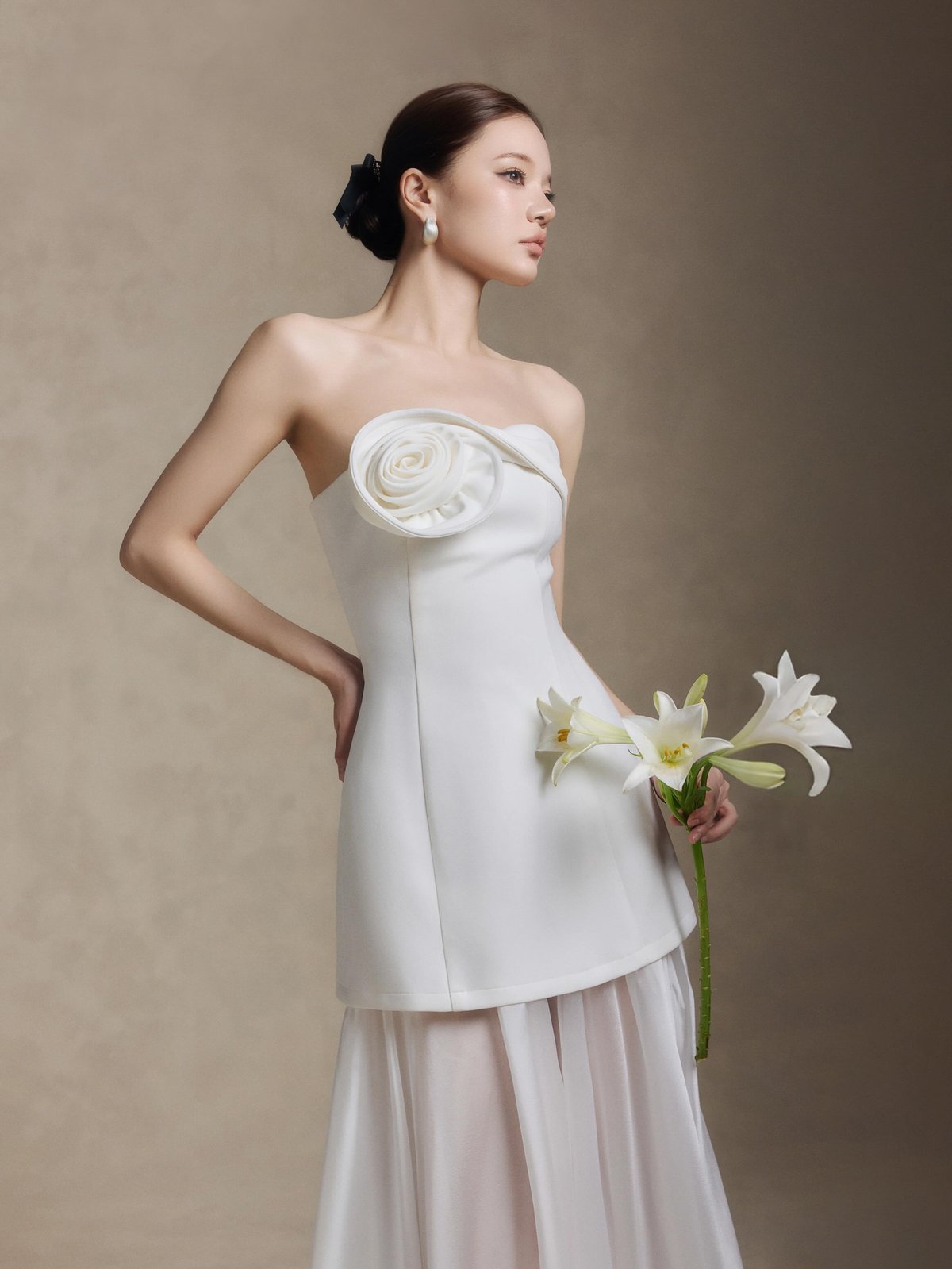 REDBEAN Josephine Embroidered Strapless Dress