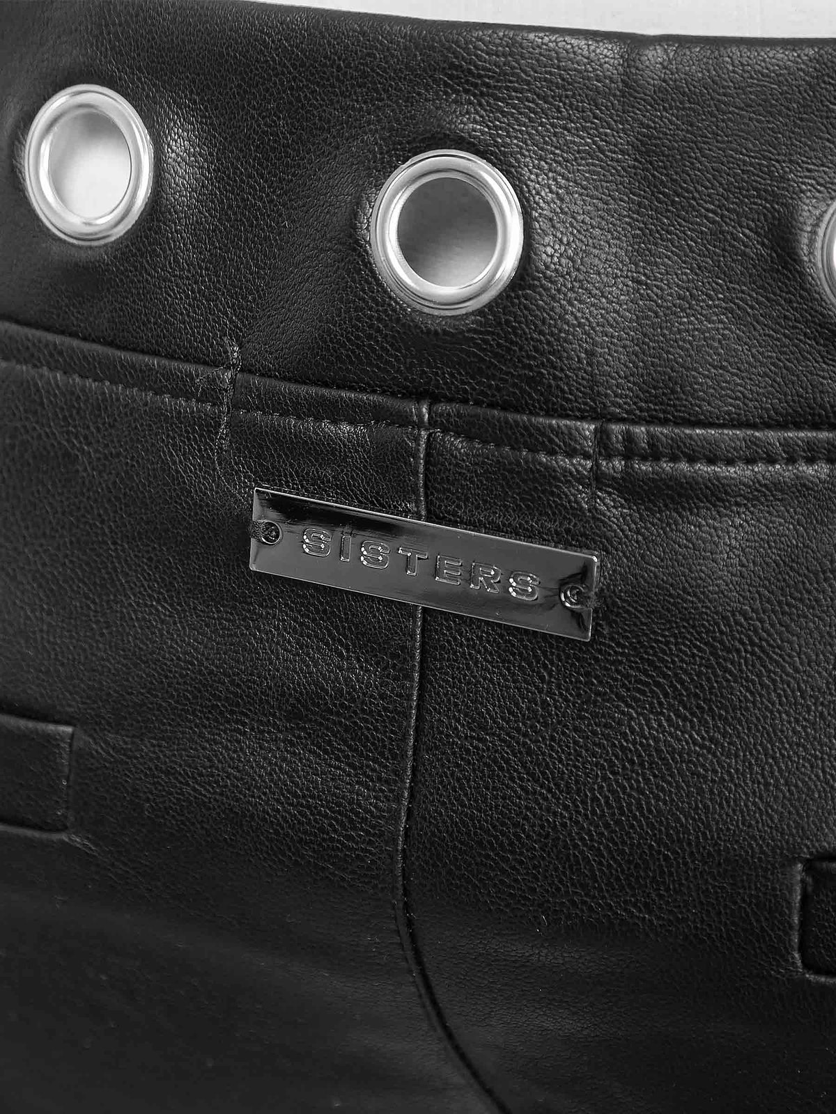 SISTERS Faustina Leather Low-Rise Micro Shorts - Black