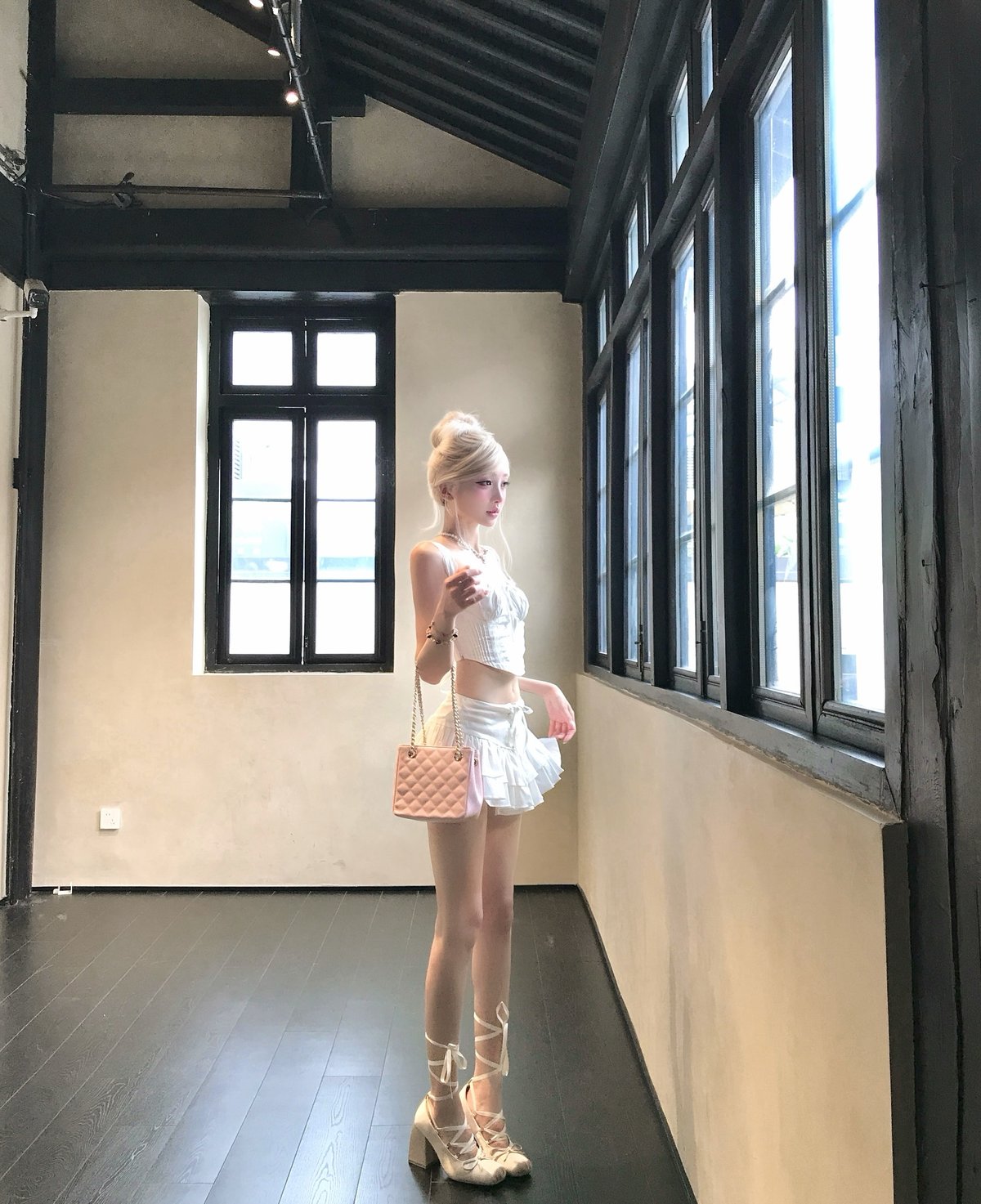 Bandarsaya Aaliyah Set 白色甜美風格兩件套