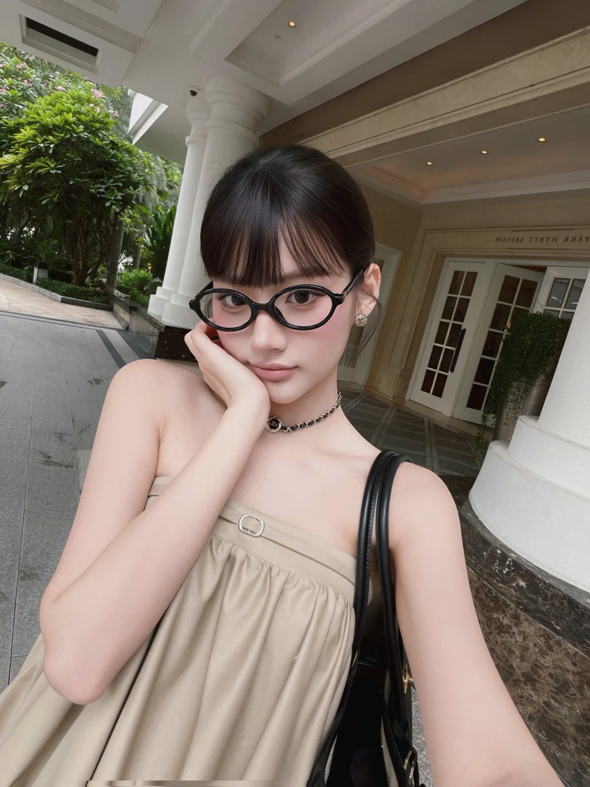 CHOU CHOU 泡泡袖連身裙套裝