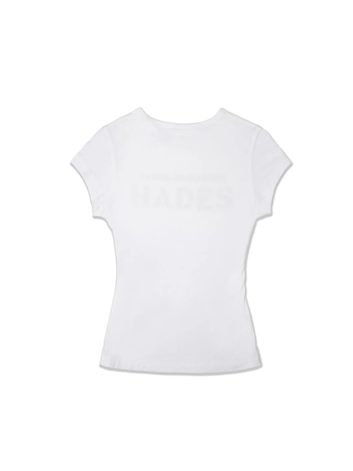 HADES Inverted Typography Baby Tee - White