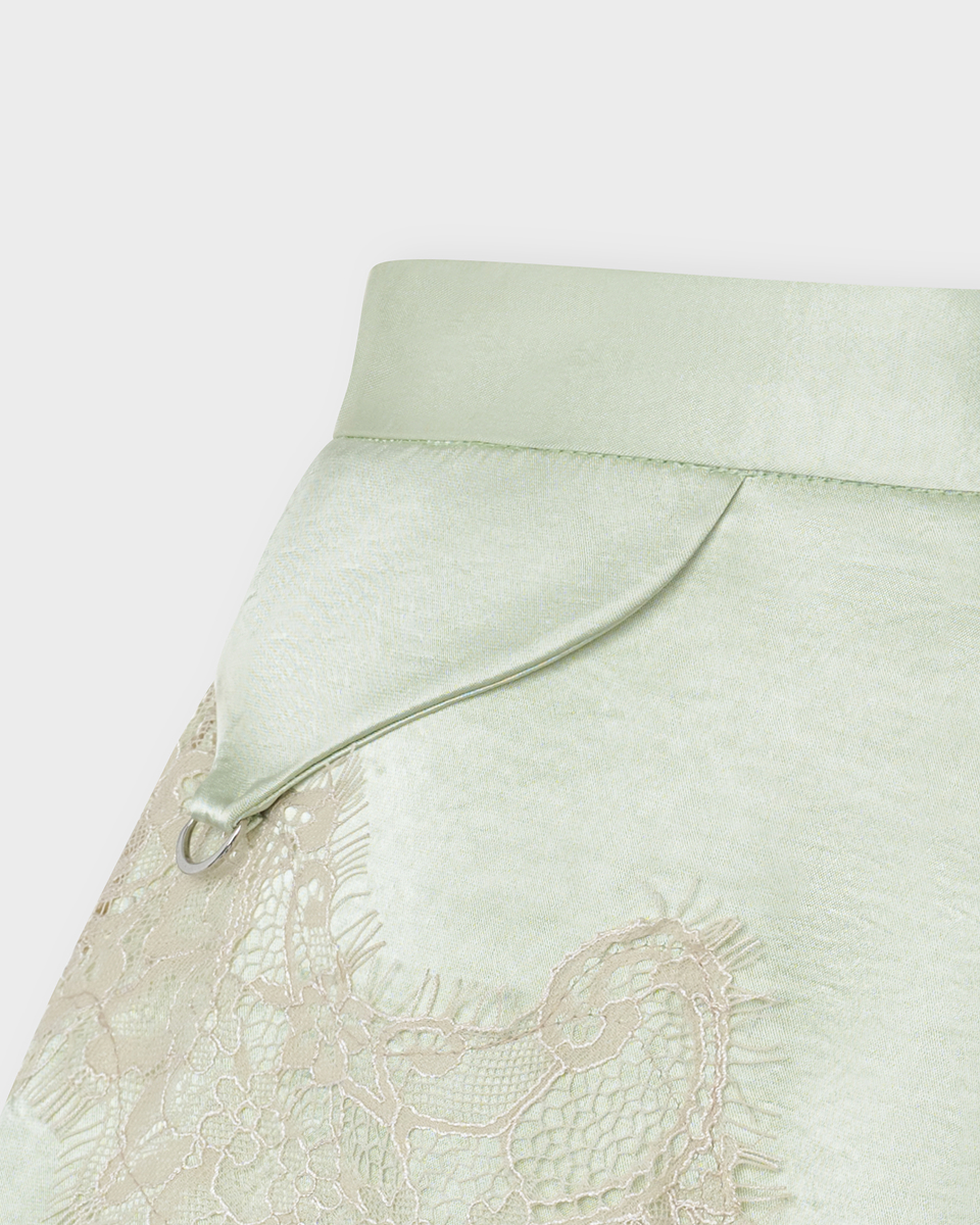 DEAR JOSÉ MOONLIT MIMOSA Sateen Pyjama Shorts - Sage Green