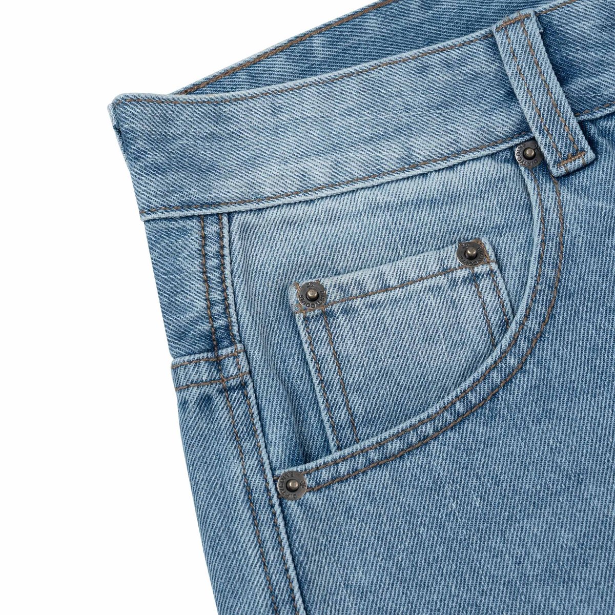 DIRTYCOINS Baggy Denim Shorts with 3D Embroidery Logo