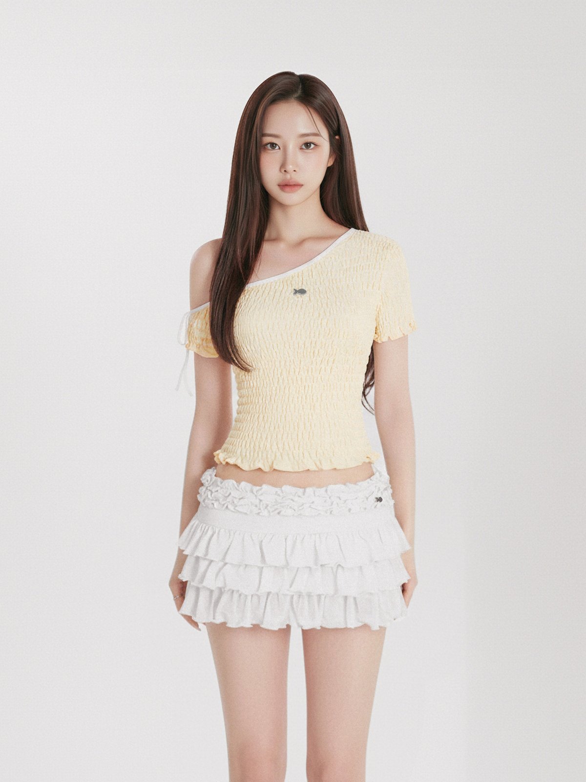 DKMV Ruffle Off-Shoulder Top - Yellow