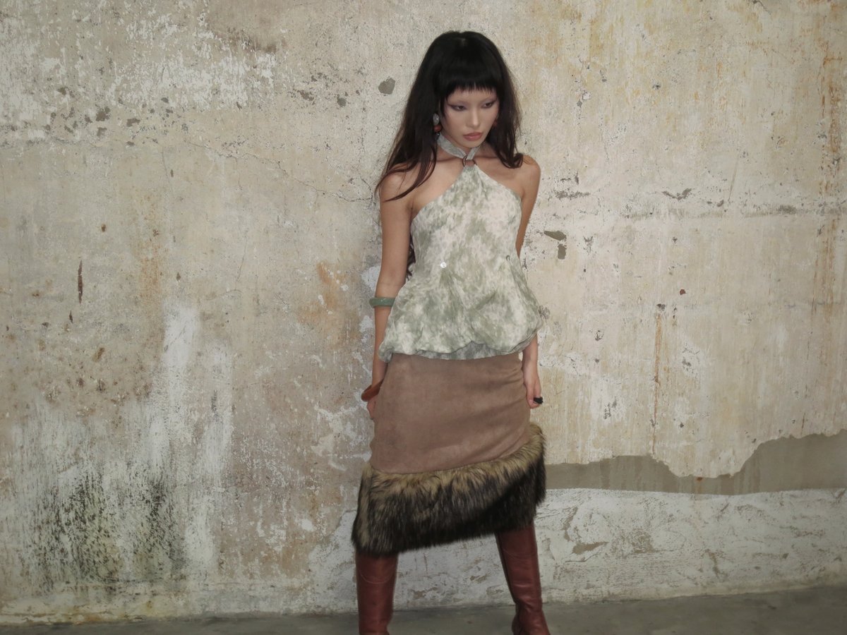 INTO.EIGHT Tinted Peplum Tulle Top 荷葉邊透視紗上衣