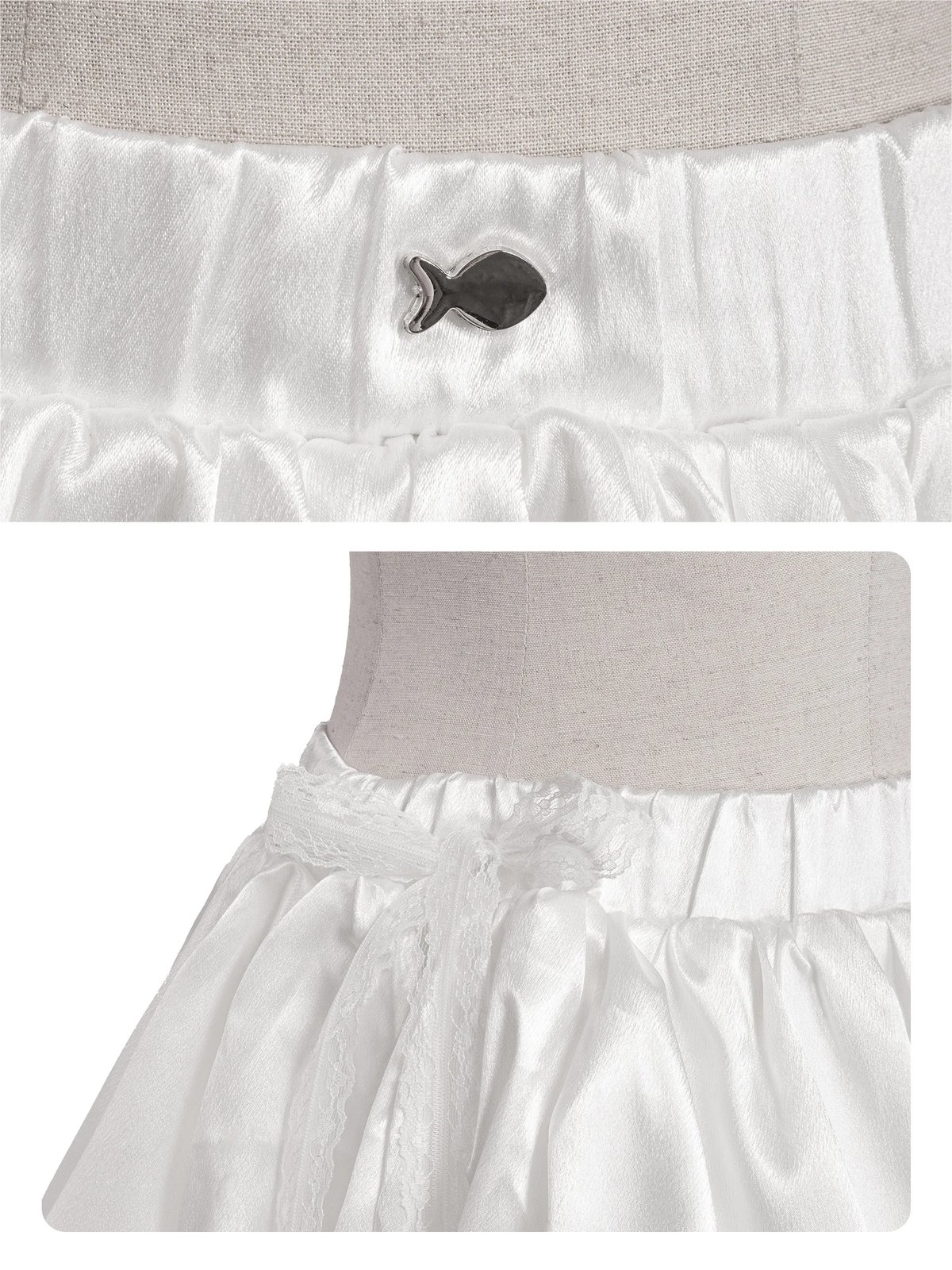 DKMV Tafta Pumpkin Skirt with Lace Trim
