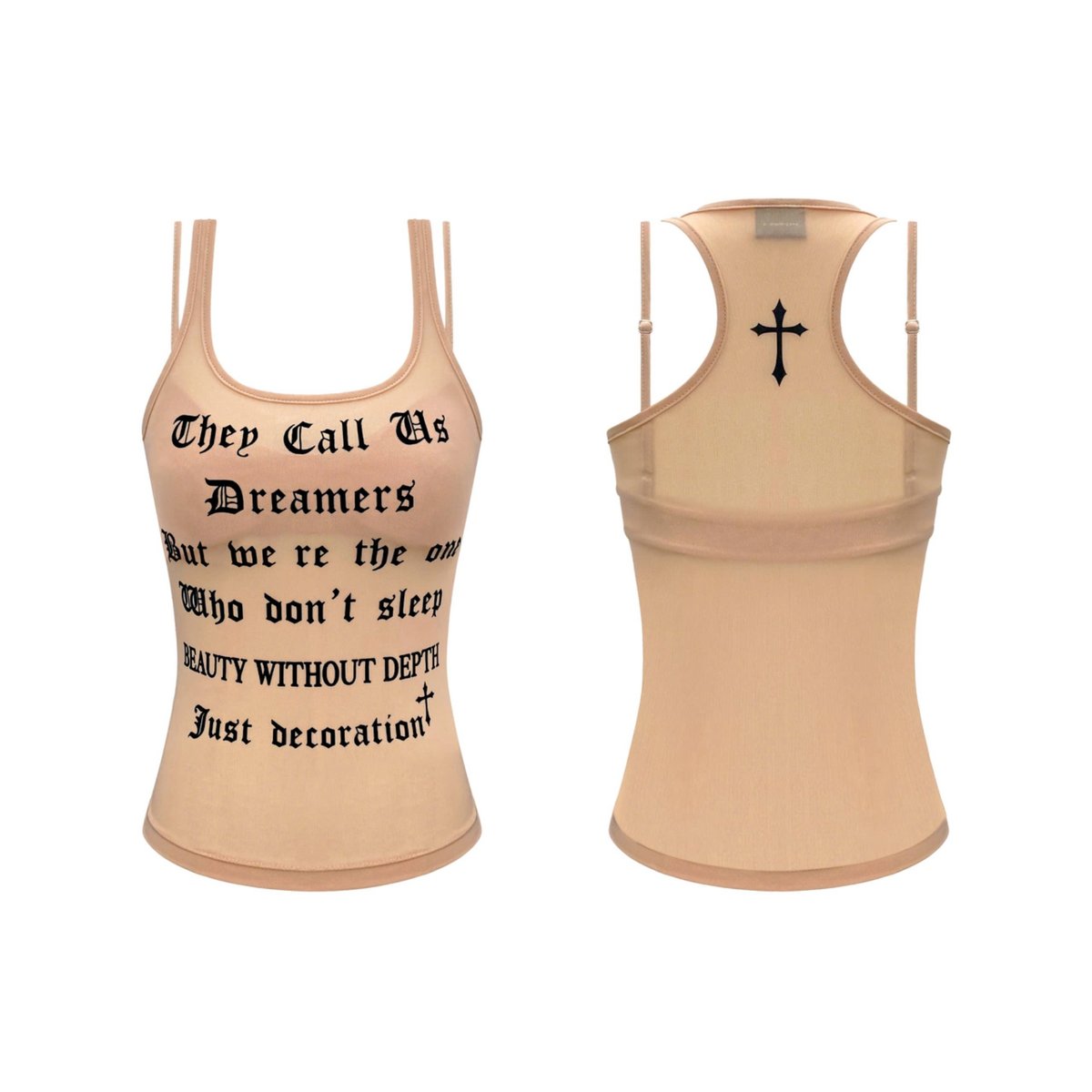 KILLSYSTEM DREAMERS Graphic Print Sheer Tank Top