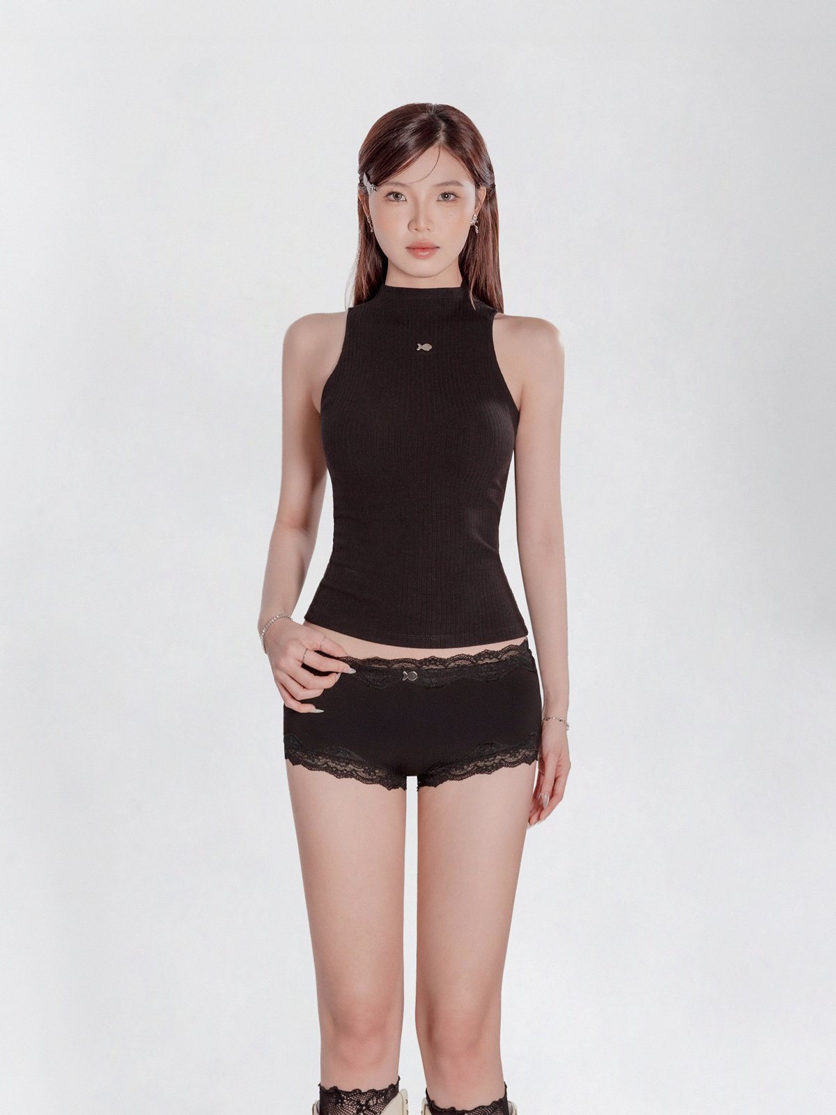DKMV Poppy Lace Trim Safety Shorts 白色蕾絲防走光安全褲
