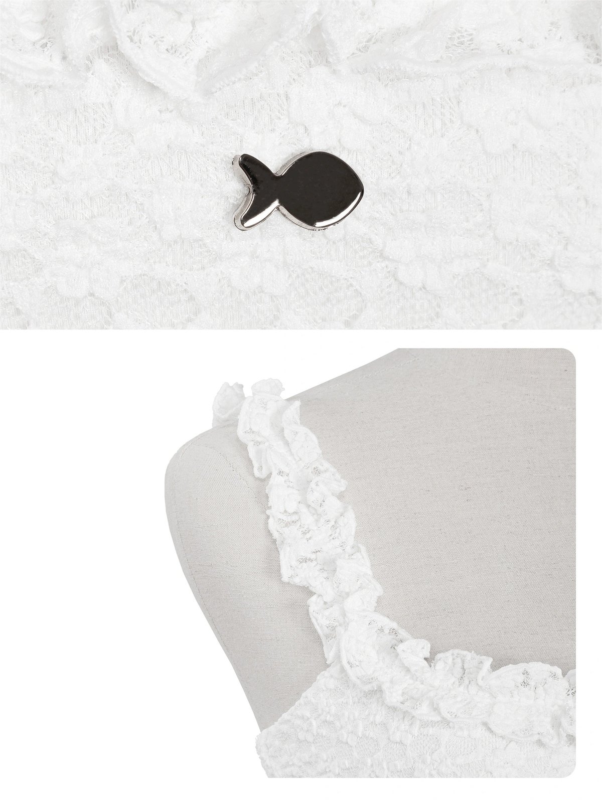 DKMV Mira Floral Lace Spaghetti Strap Dress