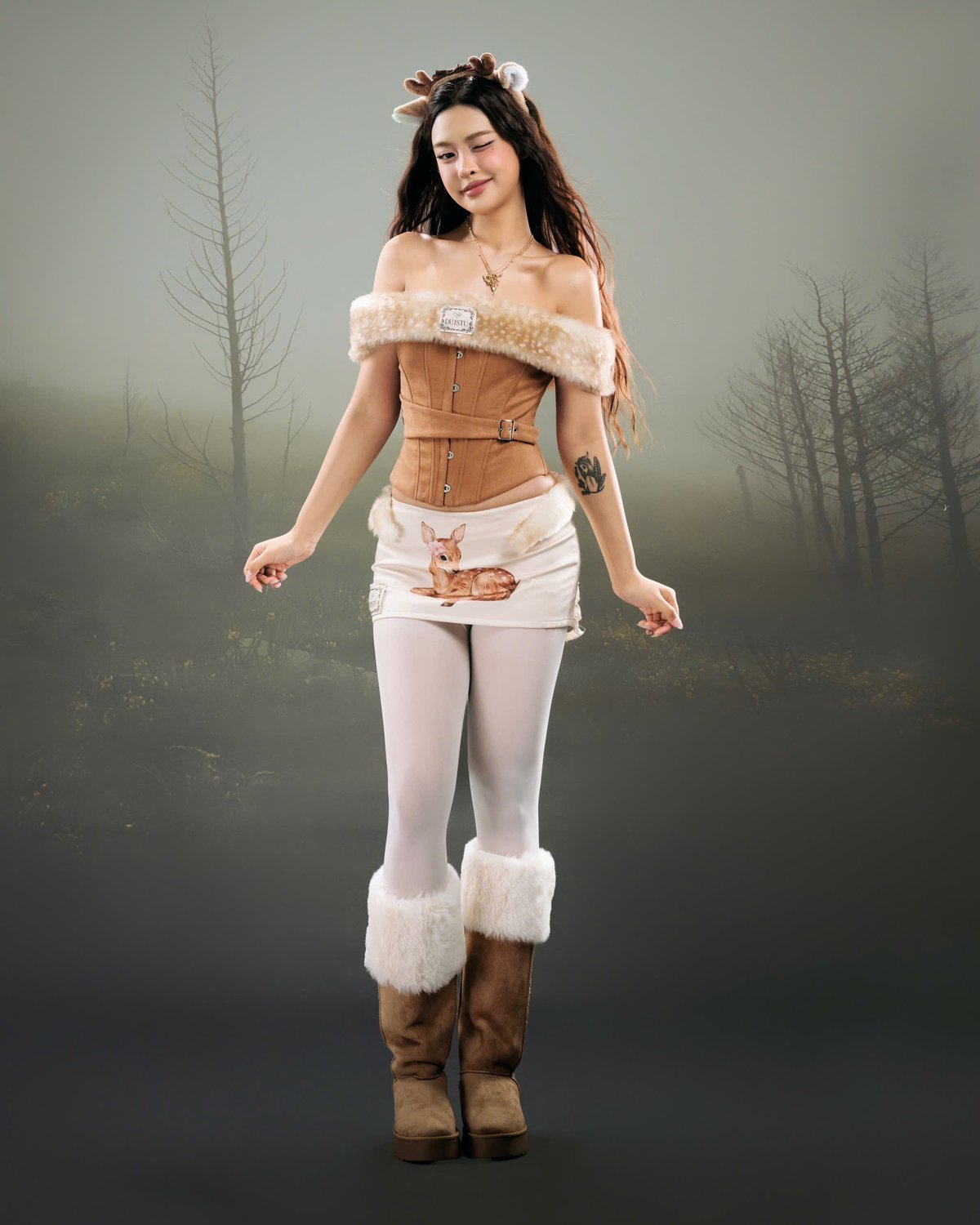 DUUSTU Limited Edition Bambi Glimi Top and Fawny Skirt Set
