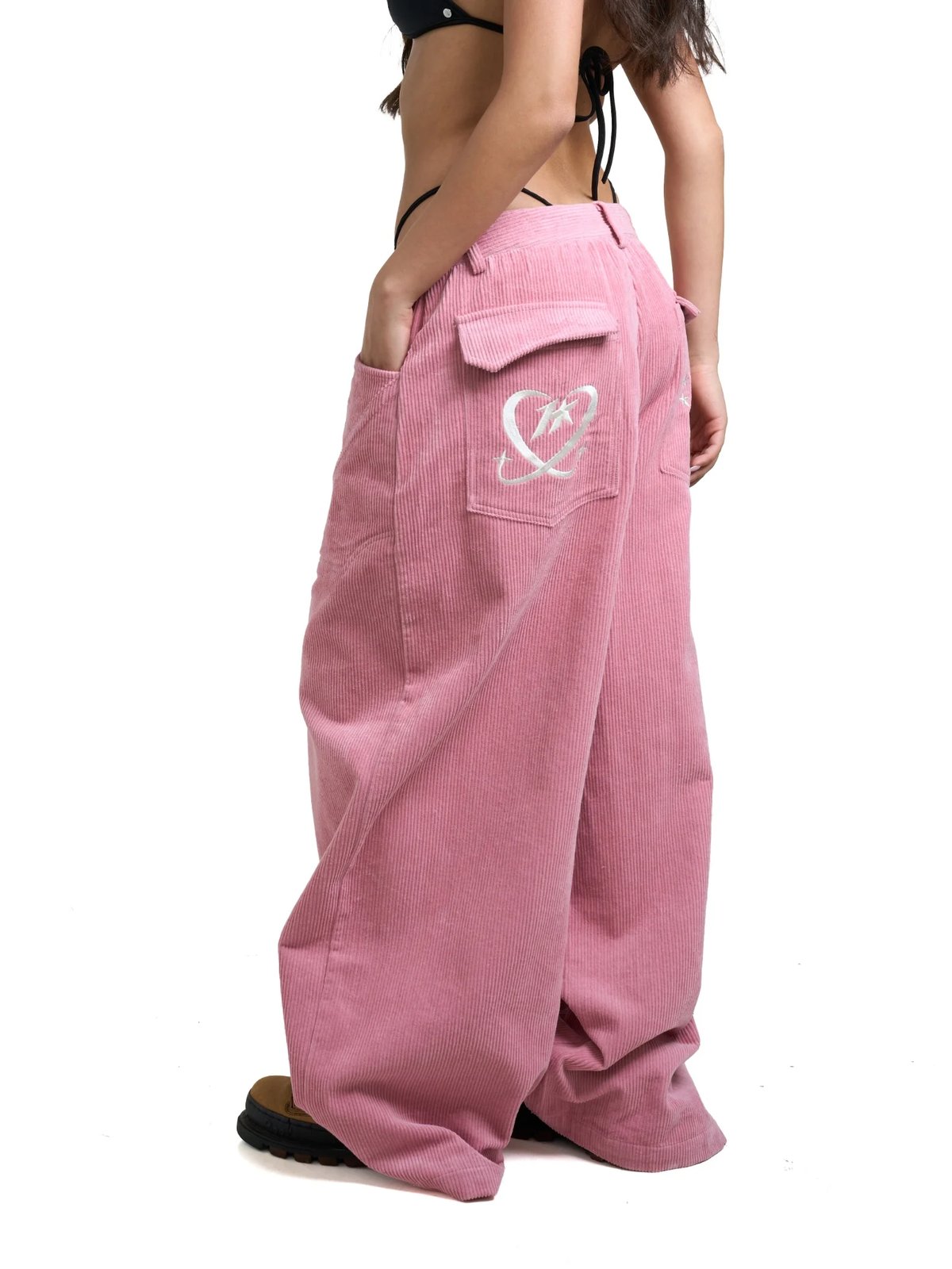 HADES Pink Stardust Corduroy Wide Leg Pants