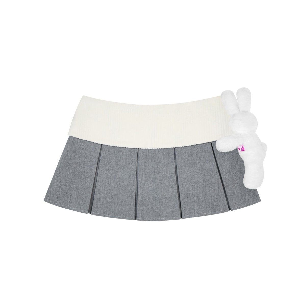 BAD RABBIT Chillin Rabbit Pleated Mini Skirt with Plushie Detail