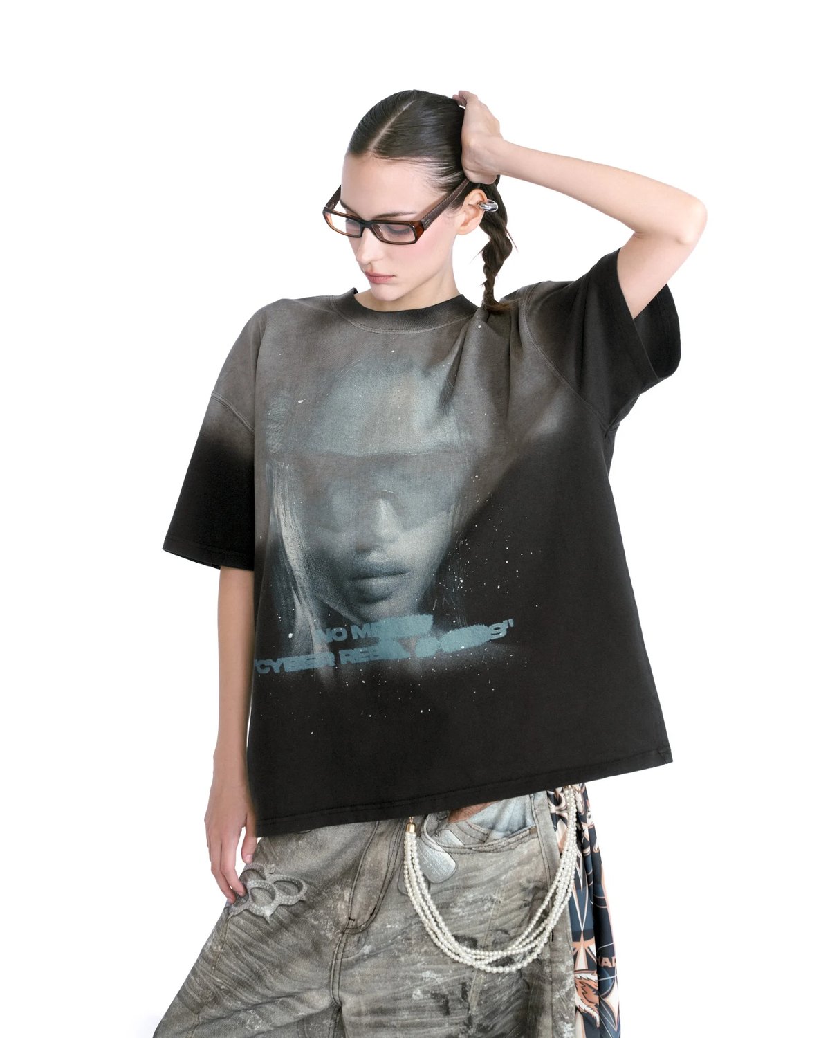 HADES Matrix Wash 潮流水洗印花 T-Shirt