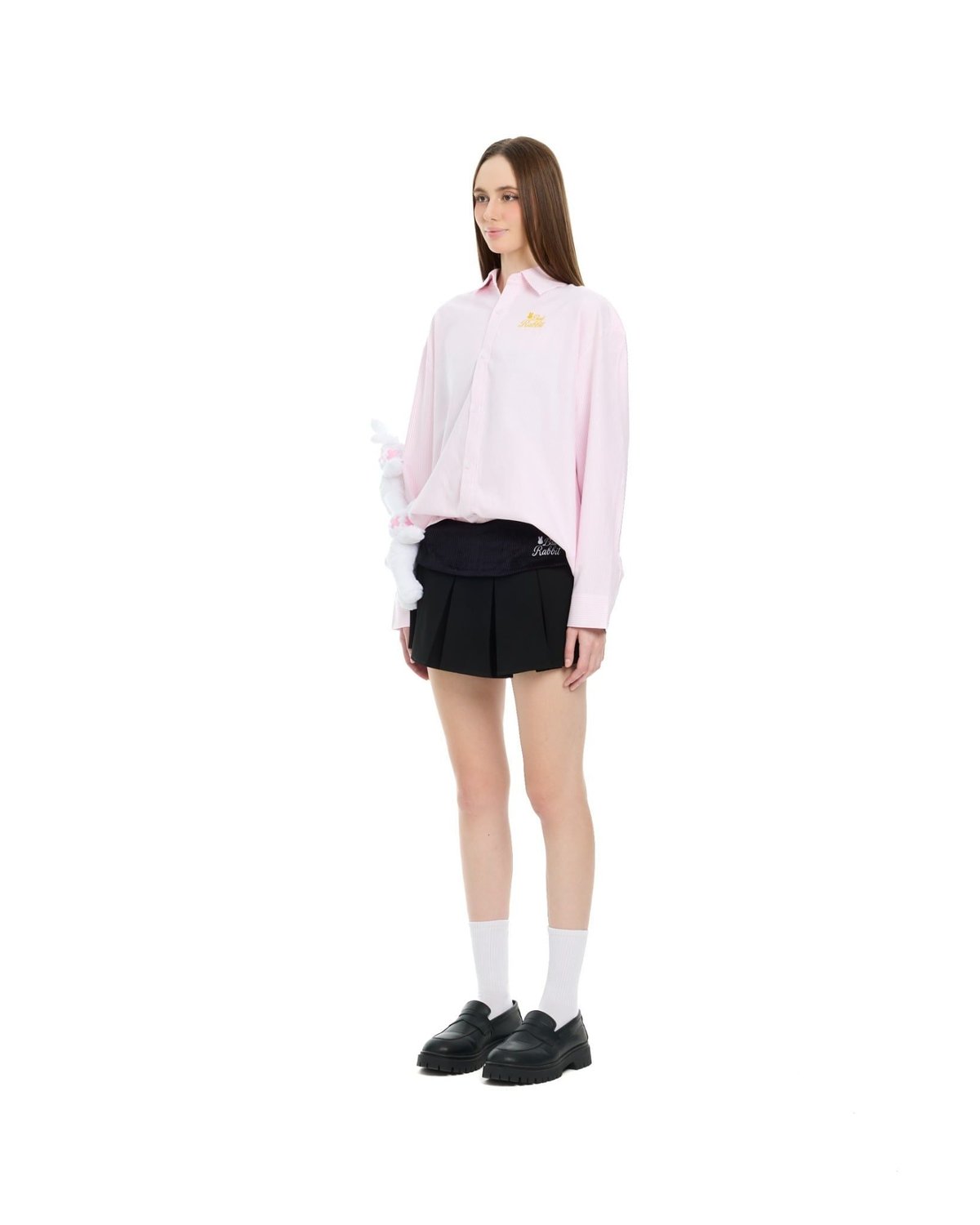 BAD RABBIT Chillin Rabbit Pleated Mini Skirt with Plushie Detail