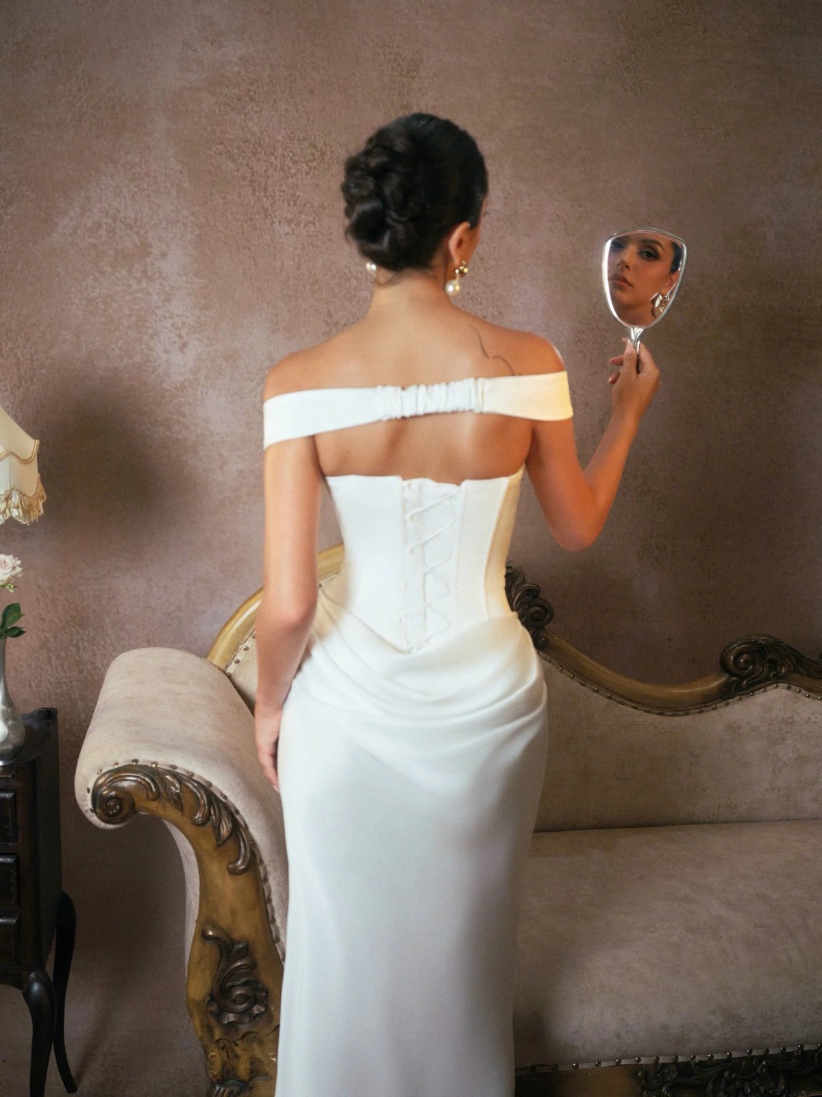 KISSERINE MALENA GOWN 優雅露肩束腰絲緞長禮服