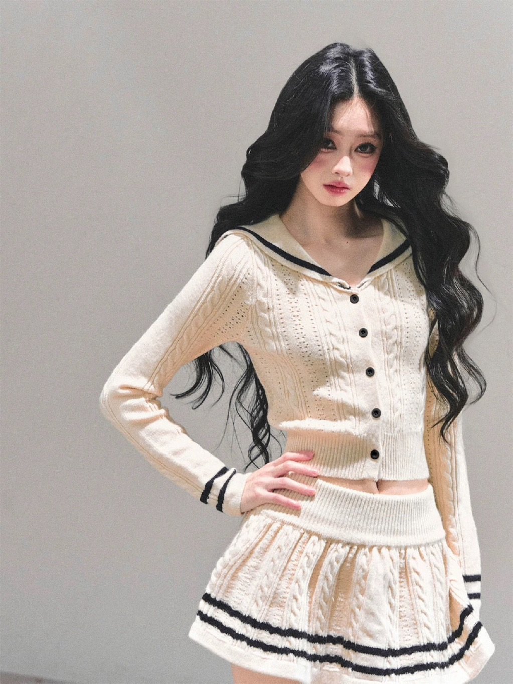Shaoyeyan Alina Knit Cardigan and Skirt Set