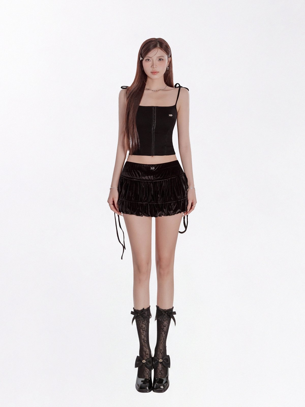 DKMV Angel Top White Lace Trim Corset Crop Top
