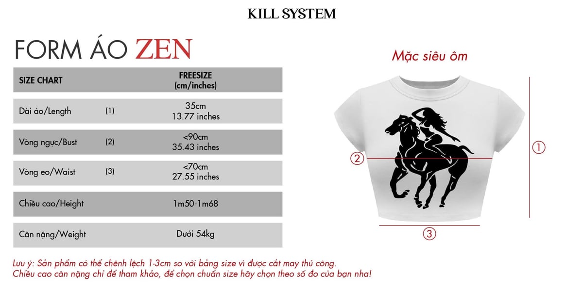KILL SYSTEM ZEN 寬版短版圖案 T-shirt Babytee